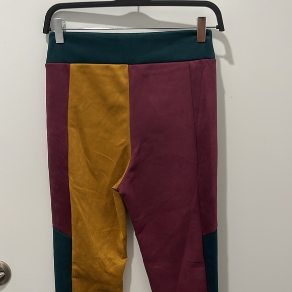 2 piece pants set Suede Colorblock set AWOO Size Large - Picture 8 of 9